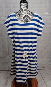 Trixie + Lulu women's short sleeve tie waist striped print dress size xl b8